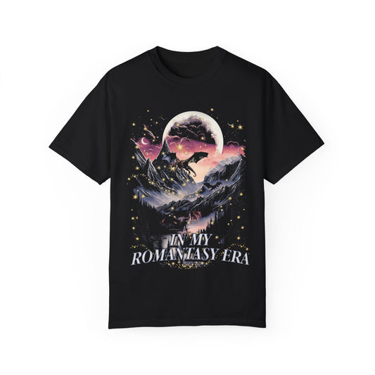 “In My Romantasy Era” Comfort Colors Graphic Tee – Fantasy Aesthetic Shirt for Book Lovers