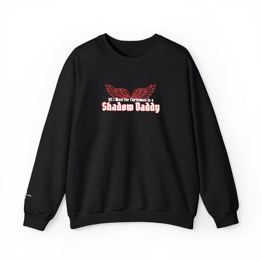 Shadow Daddy Christmas Sweatshirt — Embroidered Wings Cozy Holiday Crewneck